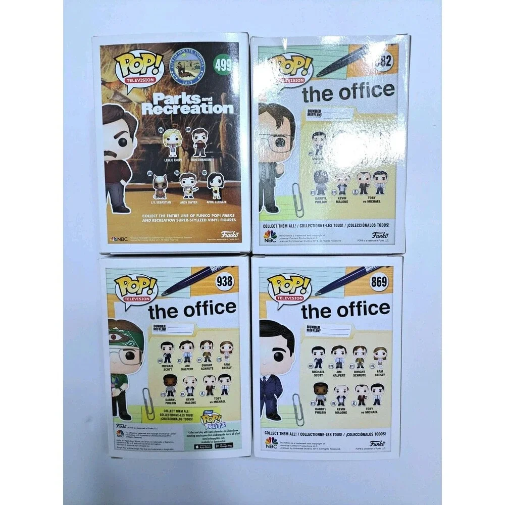 Funko Pop Office Lot of 4 Michael Scott Dwight Schrute Ron Swanson 499 938 869